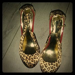 Leopard wedge High Heel shoes